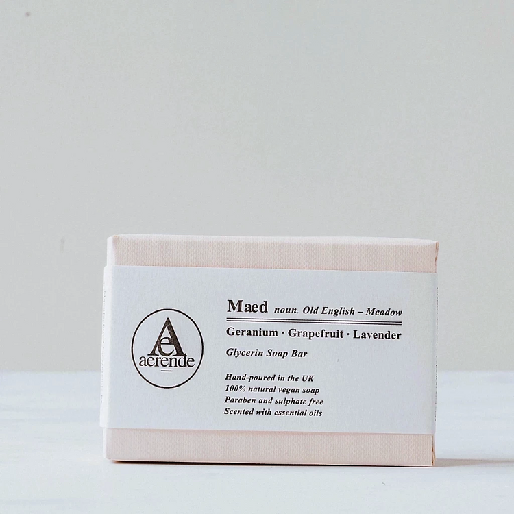 Pale Pink Soap Box with Letterpressed Bellyband
