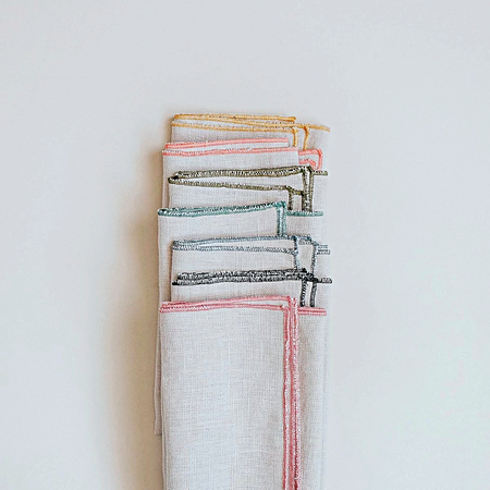 Contrast-edge Linen Napkin